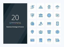 20 Business Strategy And Finance Blue Color icon for presentation vector