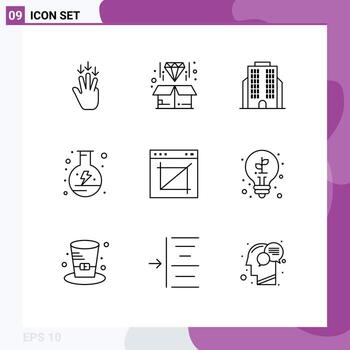 9 Thematic Vector Outlines and Editable Symbols of image crop app building flask energy Editable Vector Design Elements