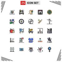 Universal Icon Symbols Group of 25 Modern Filled line Flat Colors of navigator trade human stage concert Editable Vector Design Elements