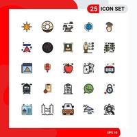 Universal Icon Symbols Group of 25 Modern Filled line Flat Colors of fingers internet destruction global connect Editable Vector Design Elements