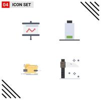 Flat Icon Pack of 4 Universal Symbols of board skrewdriver projector warning technical Editable Vector Design Elements