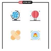 Modern Set of 4 Flat Icons and symbols such as education plaster adventure mountain house Editable Vector Design Elements