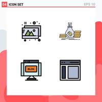 4 Creative Icons Modern Signs and Symbols of design edit accumulation loan write Editable Vector Design Elements