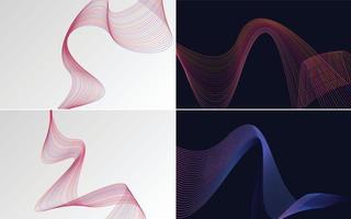 Collection of geometric minimal lines pattern set vector