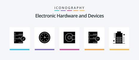 paquete de iconos de glifo 5 de dispositivos que incluye base de datos. base. herramienta. respaldo. productos diseño de iconos creativos vector