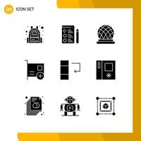 User Interface Pack of 9 Basic Solid Glyphs of swap column city hardware computers Editable Vector Design Elements