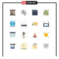 Set of 16 Modern UI Icons Symbols Signs for devices designing mobile web layer Editable Pack of Creative Vector Design Elements