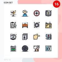 Set of 16 Modern UI Icons Symbols Signs for clipboard price finance invoice bill Editable Creative Vector Design Elements