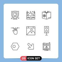 9 Creative Icons Modern Signs and Symbols of app mobile book hand spa school Editable Vector Design Elements