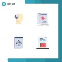 Editable Vector Line Pack of 4 Simple Flat Icons of svg api mind leaflet developer Editable Vector Design Elements