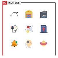 Set of 9 Modern UI Icons Symbols Signs for income finance file economy protection Editable Vector Design Elements