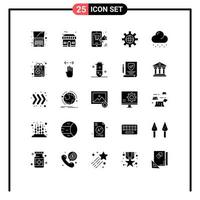 Universal Icon Symbols Group of 25 Modern Solid Glyphs of snow technical mobile setting world Editable Vector Design Elements