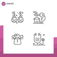 Universal Icon Symbols Group of 4 Modern Filledline Flat Colors of earplugs authority silver real estate carpet Editable Vector Design Elements