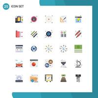 Modern Set of 25 Flat Colors Pictograph of internet success festivity presentation graph Editable Vector Design Elements