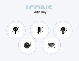 Earth Day Glyph Icon Pack 5 Icon Design. green. environment. green. ecology. plant vector