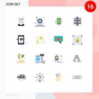 Universal Icon Symbols Group of 16 Modern Flat Colors of skeleton xray chest electronic smartphone data Editable Pack of Creative Vector Design Elements