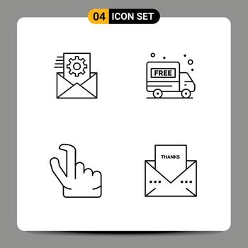 4 Line concept for Websites Mobile and Apps data zoom integration package free letter Editable Vector Design Elements