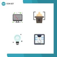 Universal Icon Symbols Group of 4 Modern Flat Icons of equalizer internet of things waves speech wifi Editable Vector Design Elements