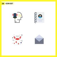 Universal Icon Symbols Group of 4 Modern Flat Icons of personal data protection holidays security user vampire Editable Vector Design Elements