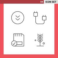 User Interface Pack of 4 Basic Filledline Flat Colors of arrows card download devices connected Editable Vector Design Elements