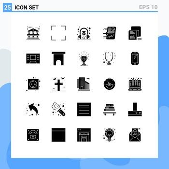 25 Creative Icons Modern Signs and Symbols of documents checklist learning chart report Editable Vector Design Elements