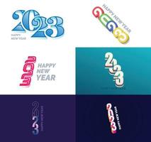 Big Set of 2023 Happy New Year logo text design 2023 number design template vector