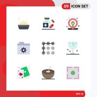 9 Universal Flat Colors Set for Web and Mobile Applications fragile caution map security lock Editable Vector Design Elements