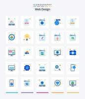 Creative Web Design 25 Flat icon pack  Such As document. html. page. page. internet vector