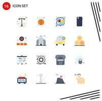 16 User Interface Flat Color Pack of modern Signs and Symbols of folders back hosting android smart phone Editable Pack of Creative Vector Design Elements