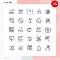 Set of 25 Modern UI Icons Symbols Signs for chemistry water train liquid drop Editable Vector Design Elements