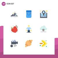 paquete de iconos de vector de stock de 9 signos y símbolos de línea para el libro de patentes de la corte apple gym elementos de diseño de vector editables