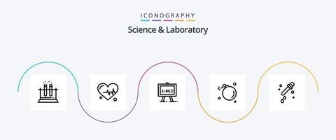 Science Line 5 Icon Pack Including pipette. science. formula. meteor. comet vector