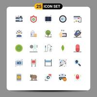 25 User Interface Flat Color Pack of modern Signs and Symbols of credit business bathroom set basic Editable Vector Design Elements