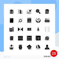 25 iconos creativos, signos y símbolos modernos de la industria de documentos de imagen, elementos de diseño vectorial editables de estrella empresarial vector