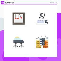 Set of 4 Modern UI Icons Symbols Signs for calm electric care medicine smart Editable Vector Design Elements