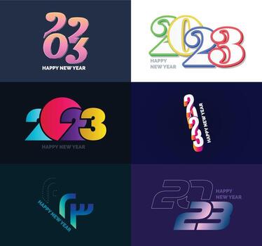 Big Set of 2023 Happy New Year logo text design 2023 number design template vector