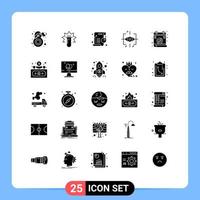 Modern Set of 25 Solid Glyphs and symbols such as gen engineering lab advanced pie Editable Vector Design Elements