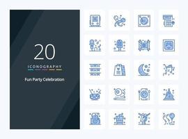 20 Party Blue Color icon for presentation vector