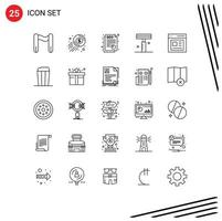25 Creative Icons Modern Signs and Symbols of user content seo communication razor Editable Vector Design Elements