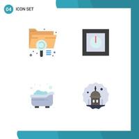 4 Creative Icons Modern Signs and Symbols of analysis technology extension electronics bath Editable Vector Design Elements