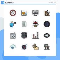 Set of 16 Modern UI Icons Symbols Signs for envelope avatar graph pencil ruler Editable Creative Vector Design Elements