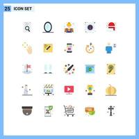 Flat Color Pack of 25 Universal Symbols of hand cursor santa hat labour santa about Editable Vector Design Elements