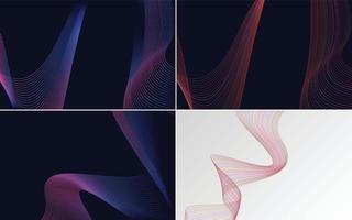 Collection of geometric minimal lines pattern set vector