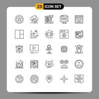 Stock Vector Icon Pack of 25 Line Signs and Symbols for seo location business ip secure Editable Vector Design Elements