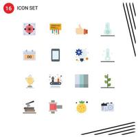 Group of 16 Flat Colors Signs and Symbols for calendar temperature like science solution Editable Pack of Creative Vector Design Elements
