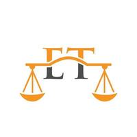 Letter ET Law Firm Logo Design For Lawyer, Justice, Law Attorney, Legal, Lawyer Service, Law Office, Scale, Law firm, Attorney Corporate Business vector