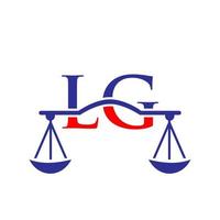 diseño de logotipo de bufete de abogados letra lg para abogado, justicia, abogado de derecho, legal, servicio de abogado, bufete de abogados, escala, bufete de abogados, abogado de negocios corporativos vector