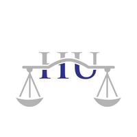 diseño de logotipo de bufete de abogados de letra hu para abogado, justicia, abogado de derecho, legal, servicio de abogado, bufete de abogados, escala, bufete de abogados, abogado de negocios corporativos vector