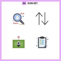 conjunto de 4 iconos modernos de la interfaz de usuario signos de símbolos para la escuela de spyware upside money 5 elementos de diseño vectorial editables vector