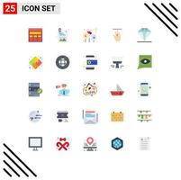 Universal Icon Symbols Group of 25 Modern Flat Colors of present diamond balloon left hand cursor Editable Vector Design Elements